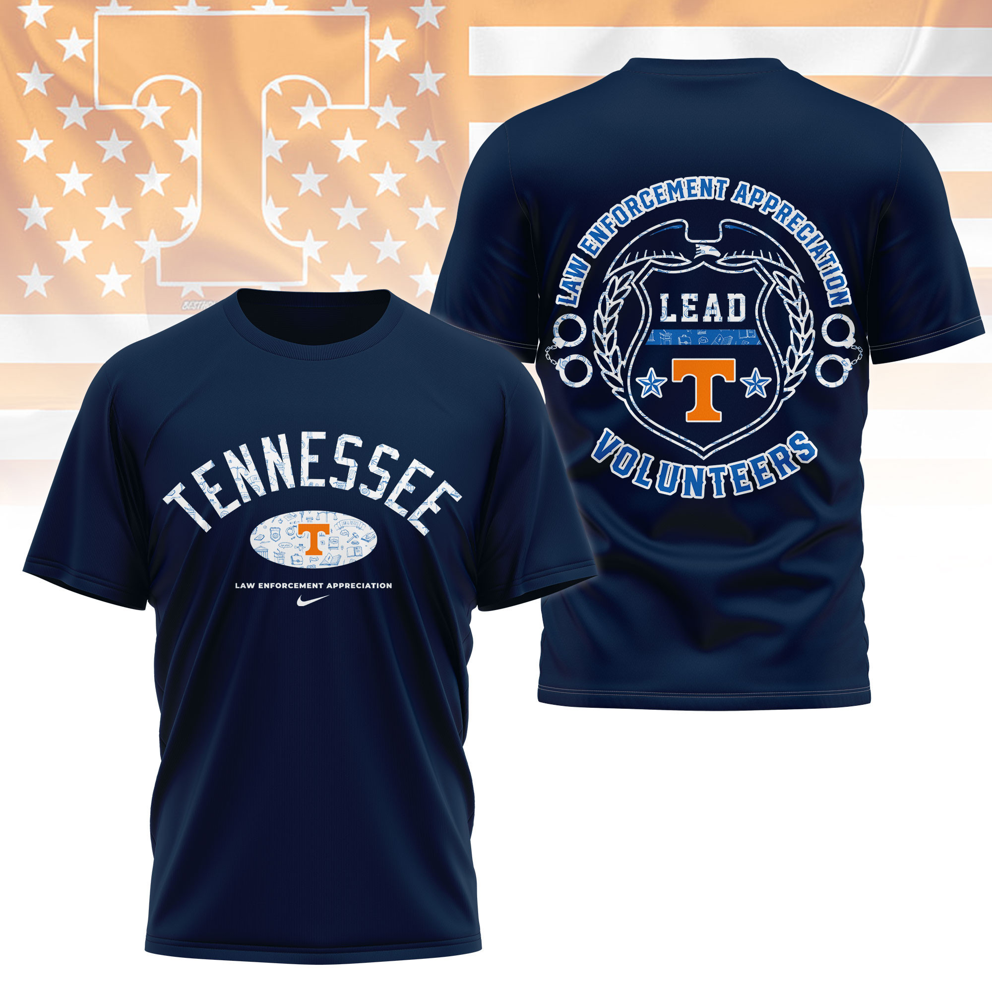 Tennessee Volunteers | Premium NCAA Law Appreciation Month 3D Shirt TTH2105332 - Image 4