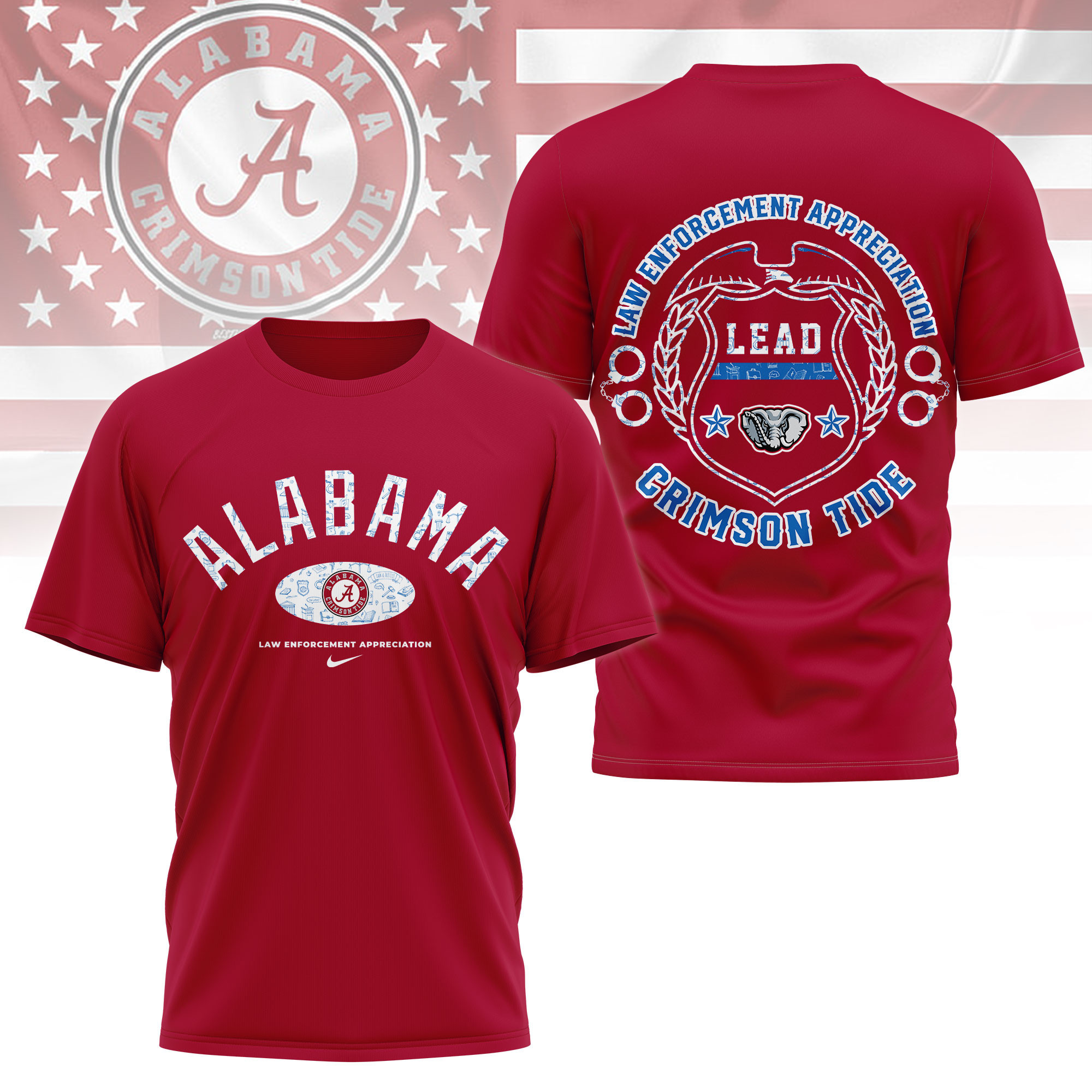 Alabama Crimson Tide | Premium NCAA Law Appreciation Month 3D Shirt TTH2105332 - Image 4