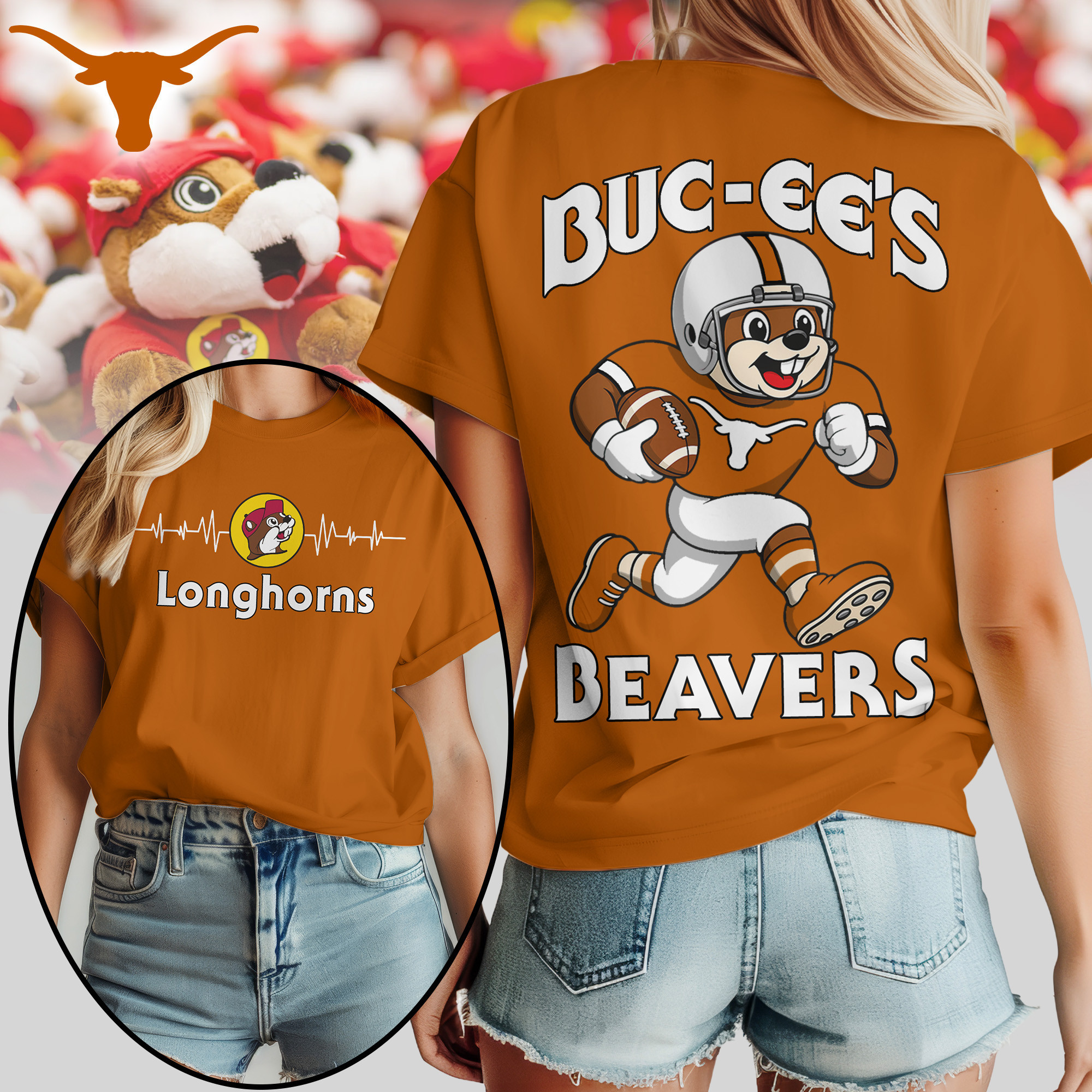 Texas Longhorns | Premium NCAA Buc-ee’s Beavers Women’s Shirt TTH2105227 - Image 2