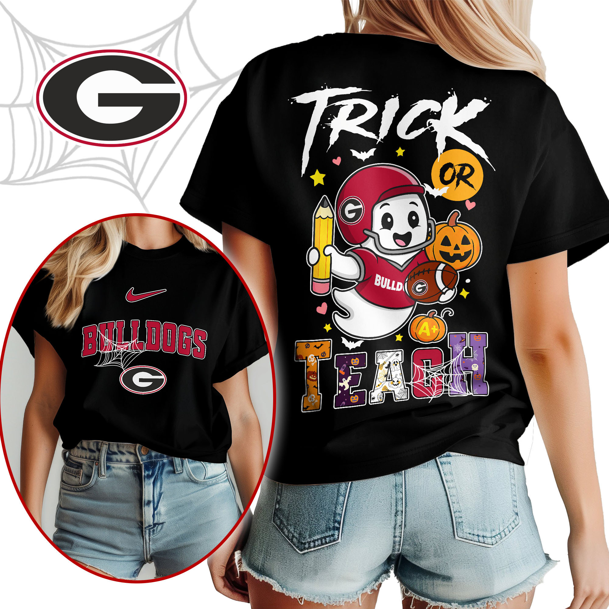 Georgia Bulldogs | Premium NCAA Halloween Trick or Teach Women’s Shirt TTH2105228
