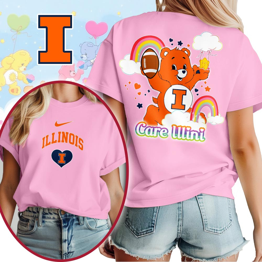 Illinois Fighting Illini | Premium NCAA Care Bears 3D T-Shirt TTH2105223