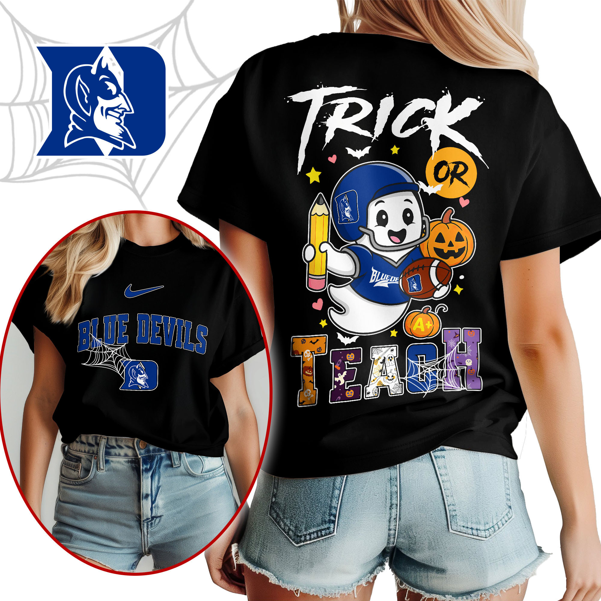 Duke Blue Devils | Premium NCAA Halloween Trick or Teach Women’s Shirt TTH2105228