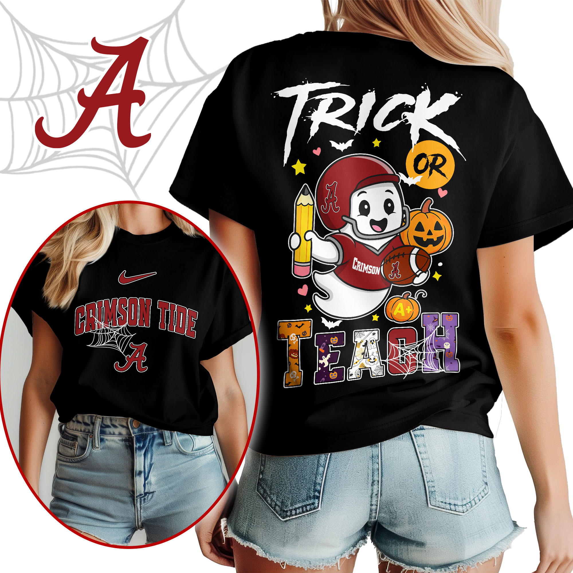 Alabama Crimson Tide | Premium NCAA Halloween Trick or Teach Women’s Shirt TTH2105228