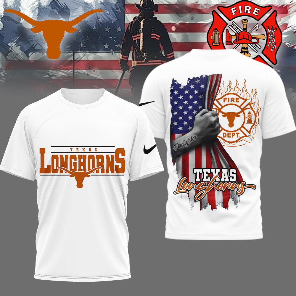 Texas Longhorns | Premium NCAA Firefighter American Flag Shirt TTH2105230