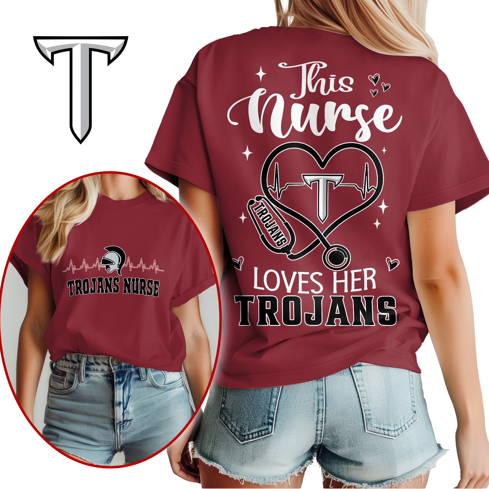 Troy Trojans | Premium Nurse Appreciation Month Women’s Shirt TTH2105224 - Image 3