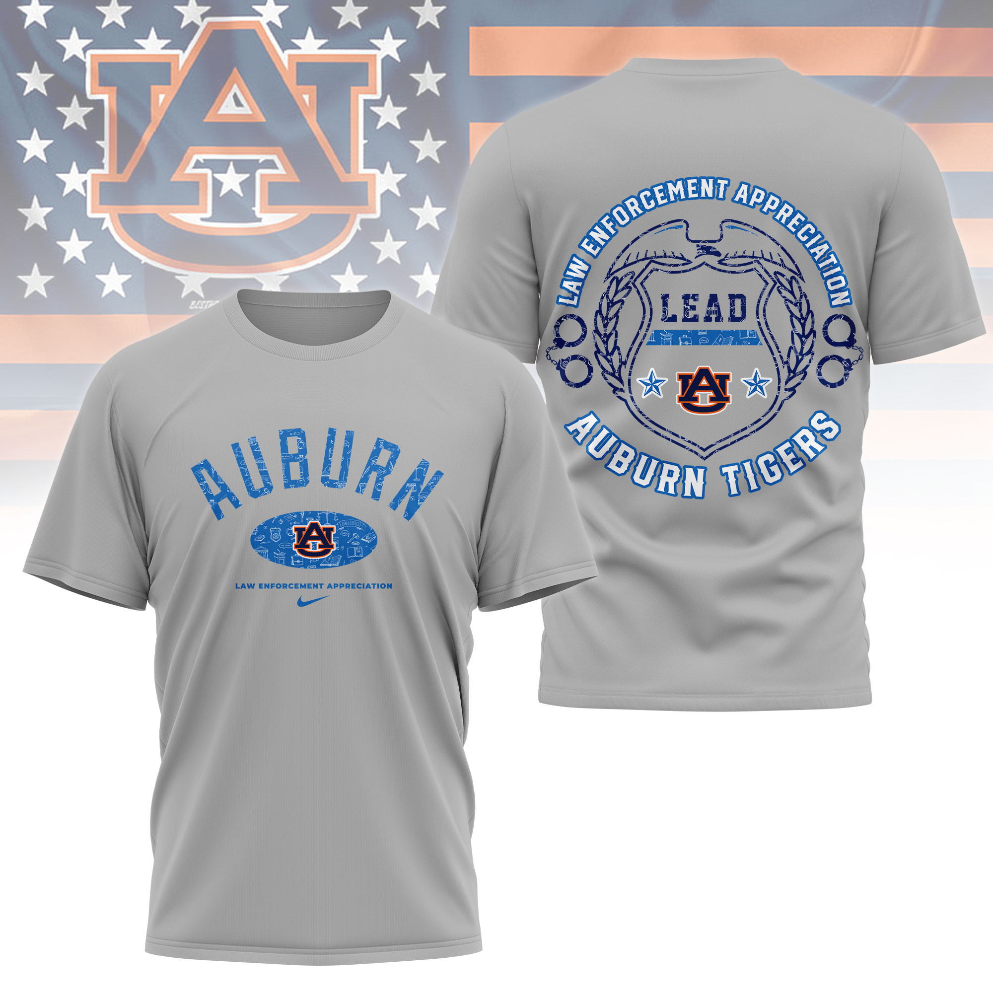 Auburn Tigers | Premium NCAA Law Appreciation Month 3D Shirt TTH2105332 - Image 2