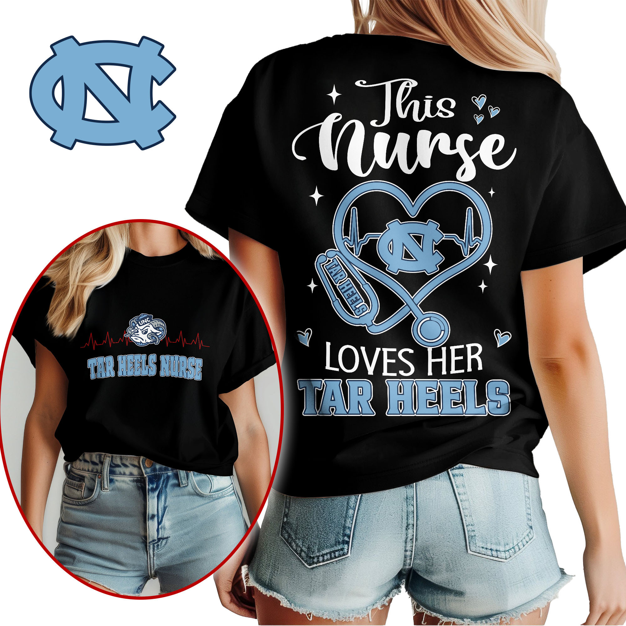 North Carolina Tar Heels | Premium Nurse Appreciation Month Women’s Shirt TTH2105224