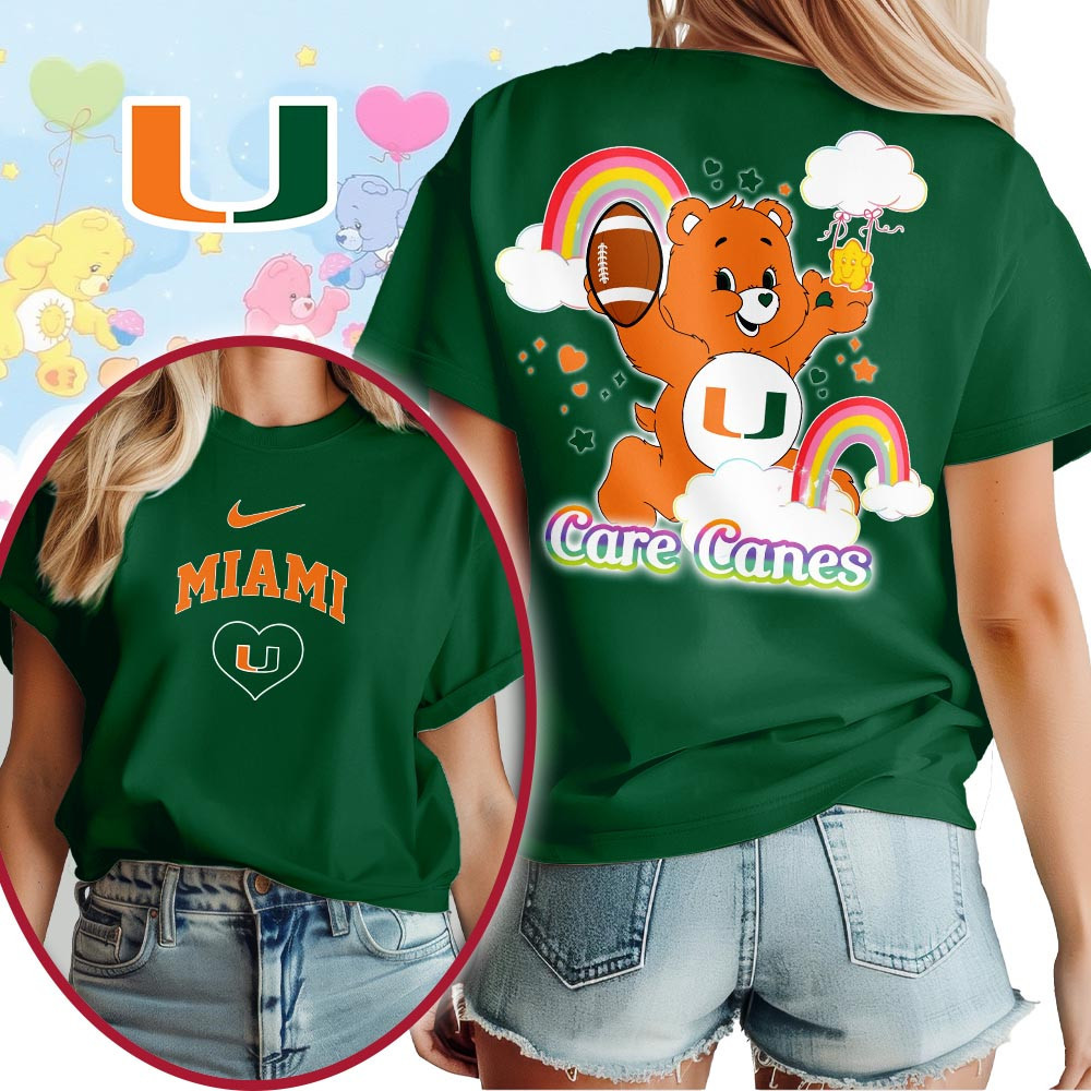 Miami Hurricanes | Premium NCAA Care Bears 3D T-Shirt TTH2105223 - Image 2