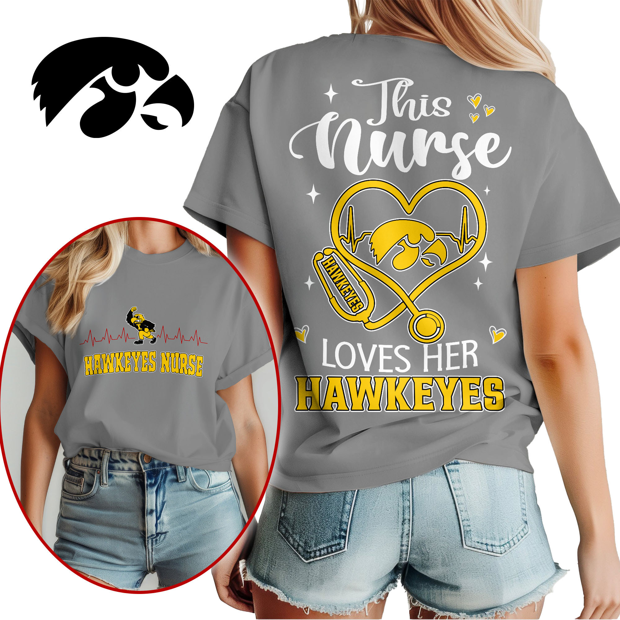 Iowa Hawkeyes | Premium Nurse Appreciation Month Women’s Shirt TTH2105224 - Image 2