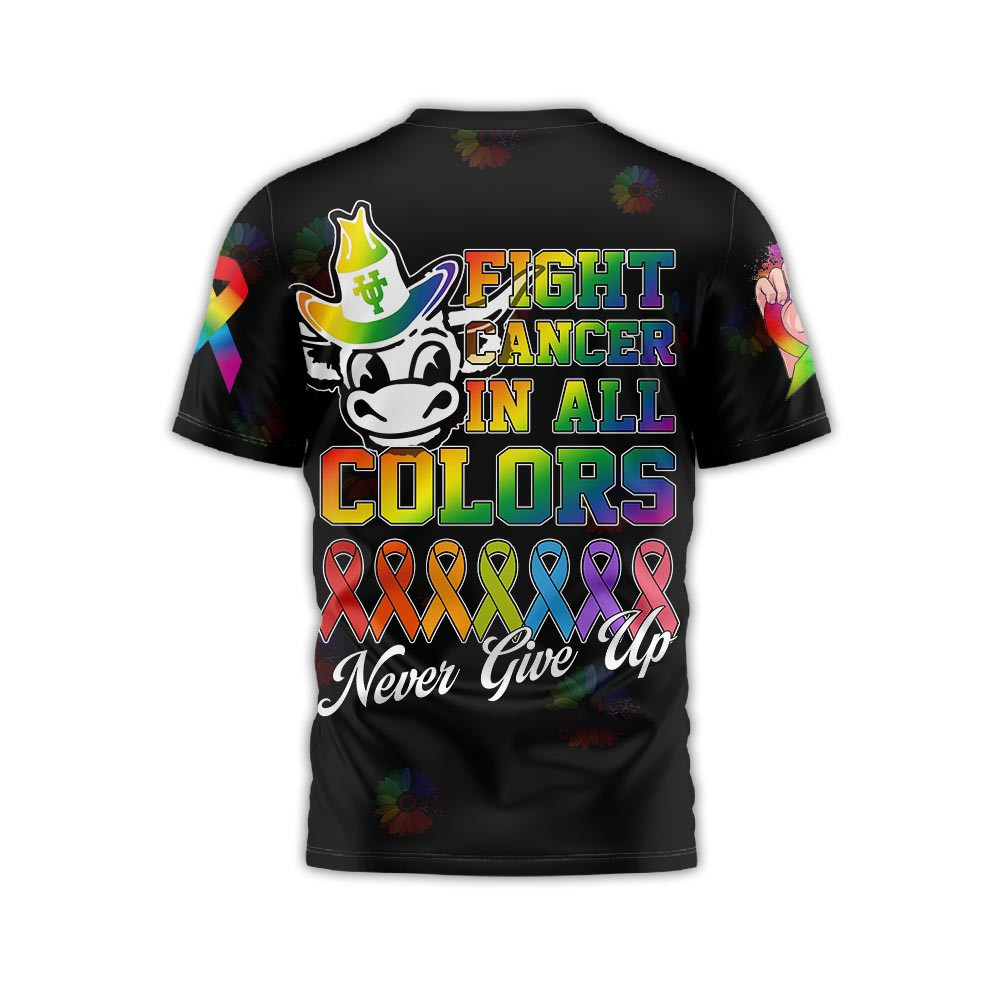 Texas Longhorns | Premium NCAA Fight Cancer In All Colors 3D Shirt TTH2105236 - Image 2