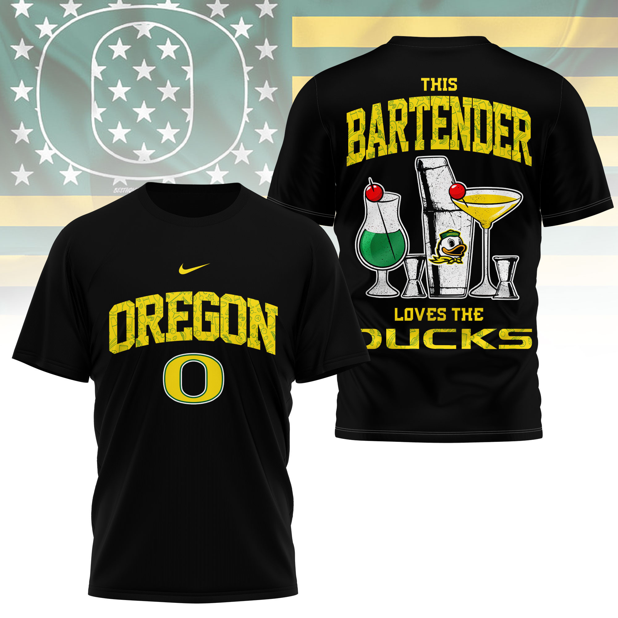 Oregon Ducks | Premium NCAA Bartender Fan 3D Shirt TTH2105243