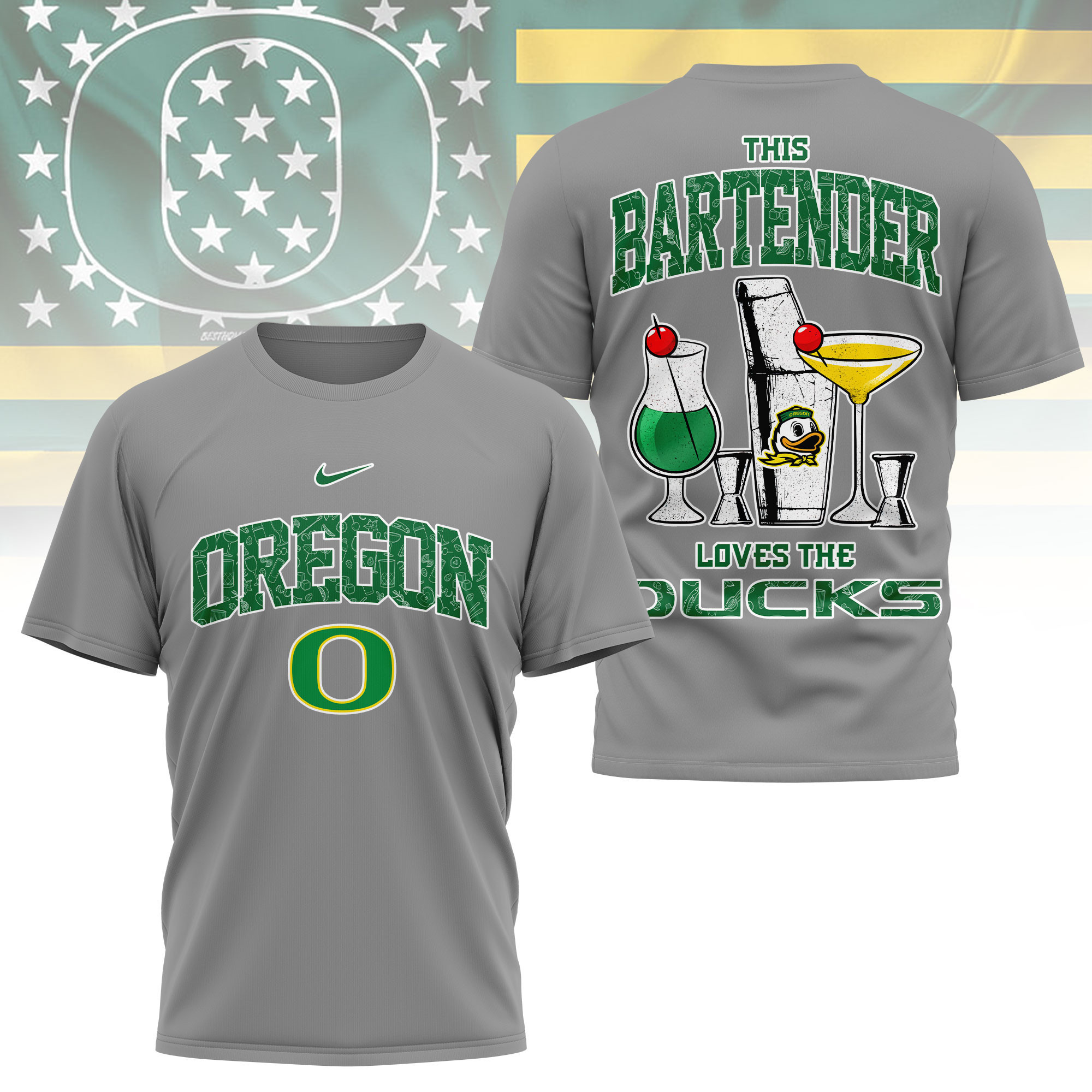 Oregon Ducks | Premium NCAA Bartender Fan 3D Shirt TTH2105243 - Image 2