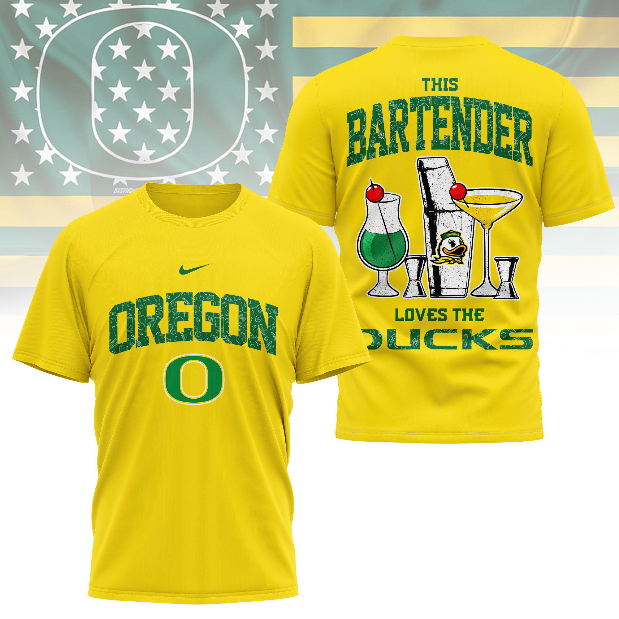 Oregon Ducks | Premium NCAA Bartender Fan 3D Shirt TTH2105243 - Image 3