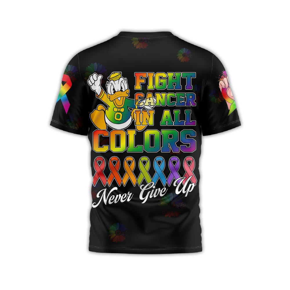 Oregon Ducks | Premium NCAA Fight Cancer In All Colors 3D Shirt TTH2105236 - Image 2
