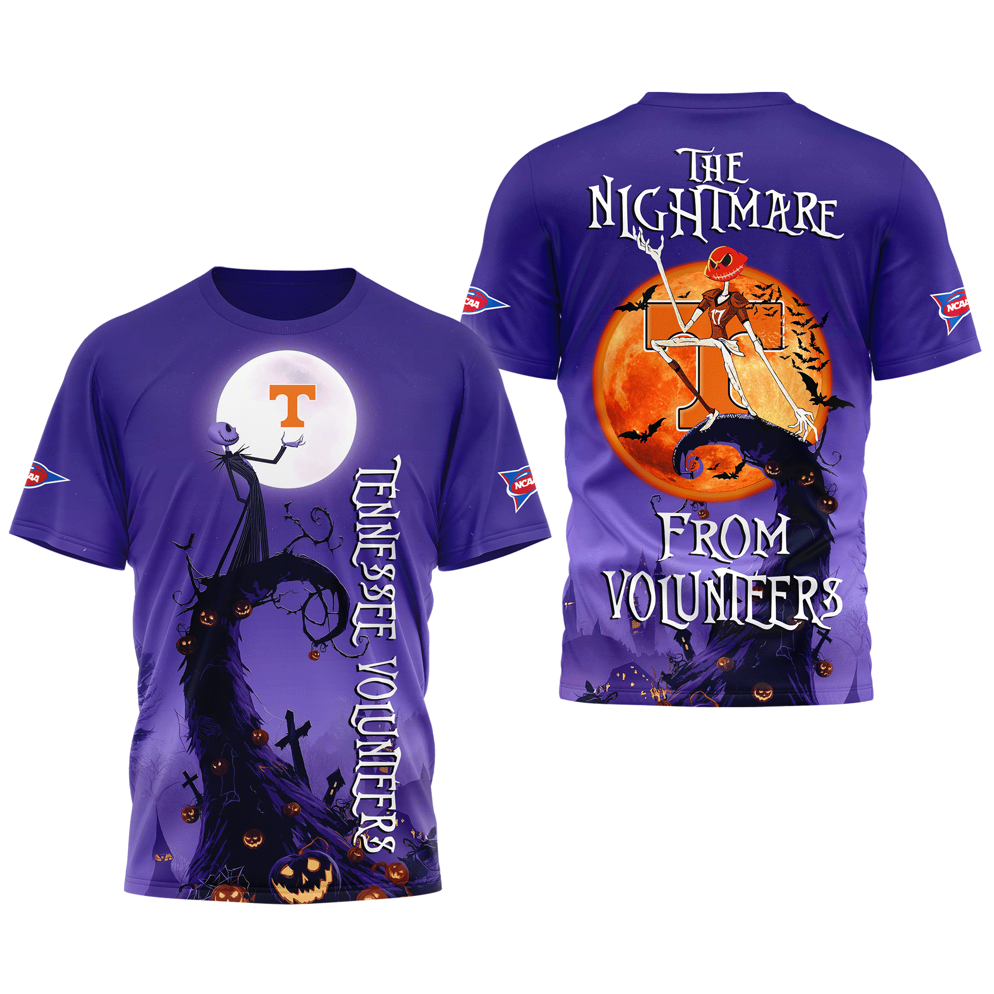 Tennessee Volunteers | Premium NCAA Halloween The Nightmare 3D Shirt TTH2105225 - Image 3