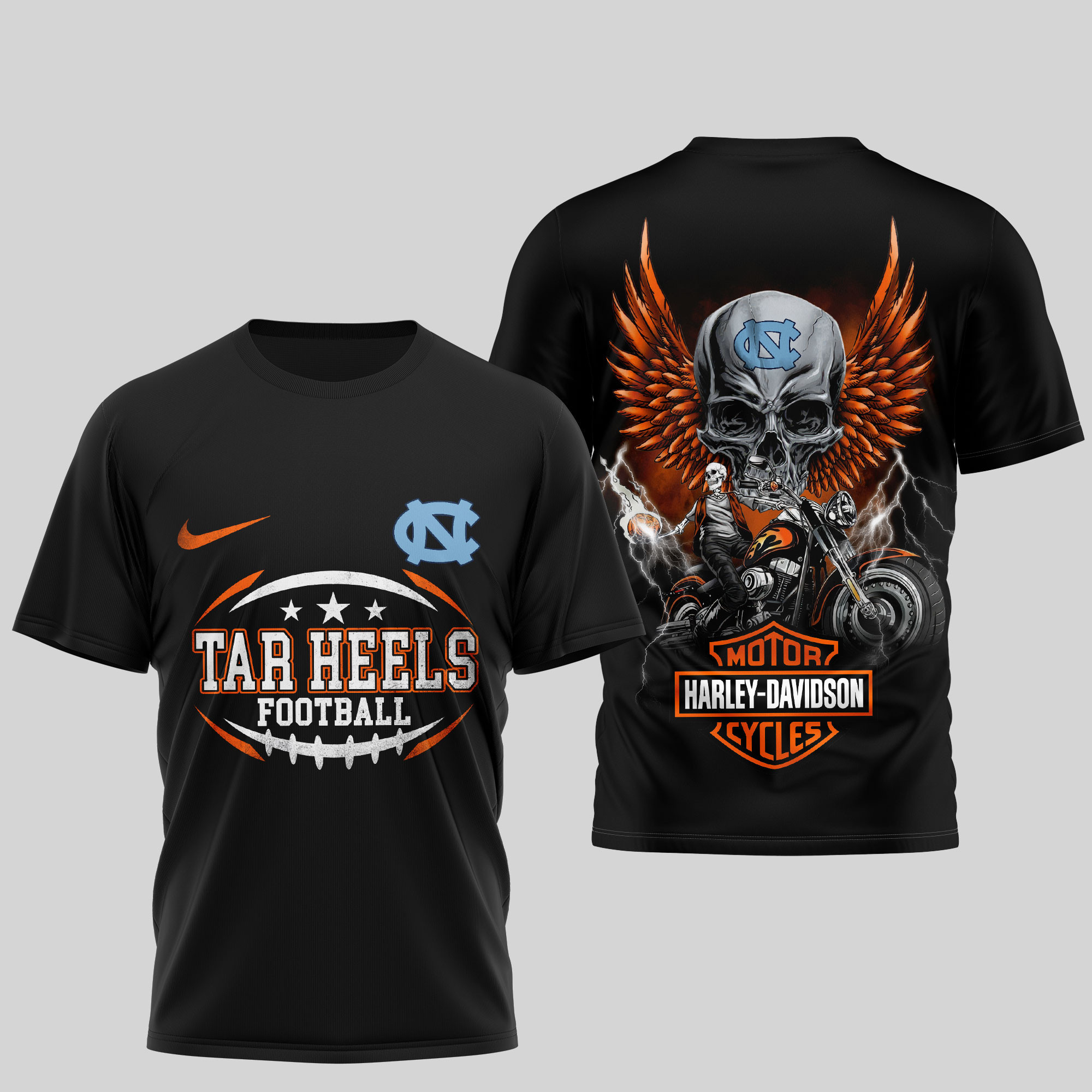 North Carolina Tar Heels | Premium NCAA Harley Davidson 3D Shirt TTH2105241