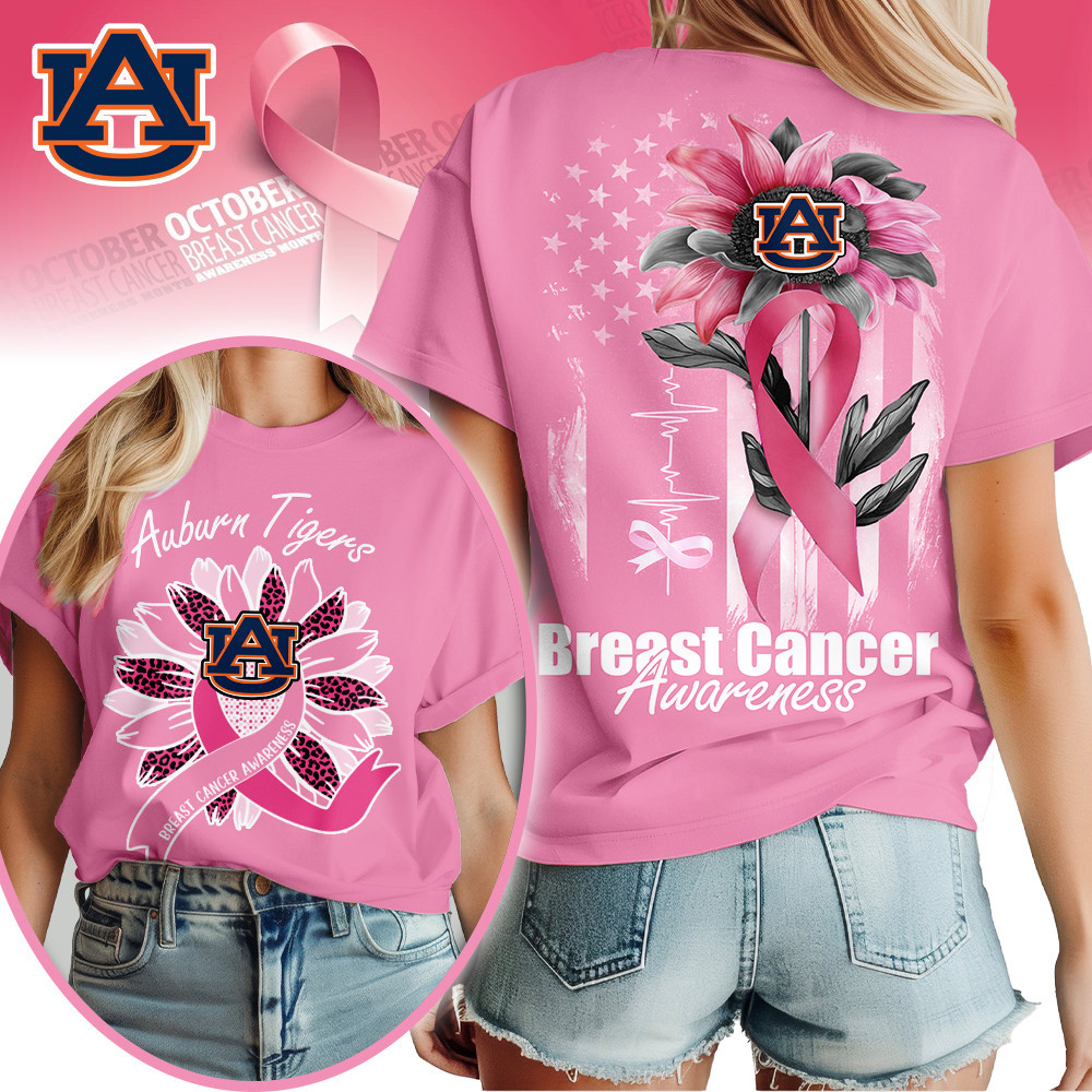 Auburn Tigers | Premium NCAA Breast Cancer Sunflowers 3D Shirt TTH2105242