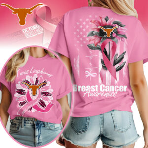 Texas Longhorns | Premium NCAA Breast Cancer Sunflowers 3D Shirt TTH2105242