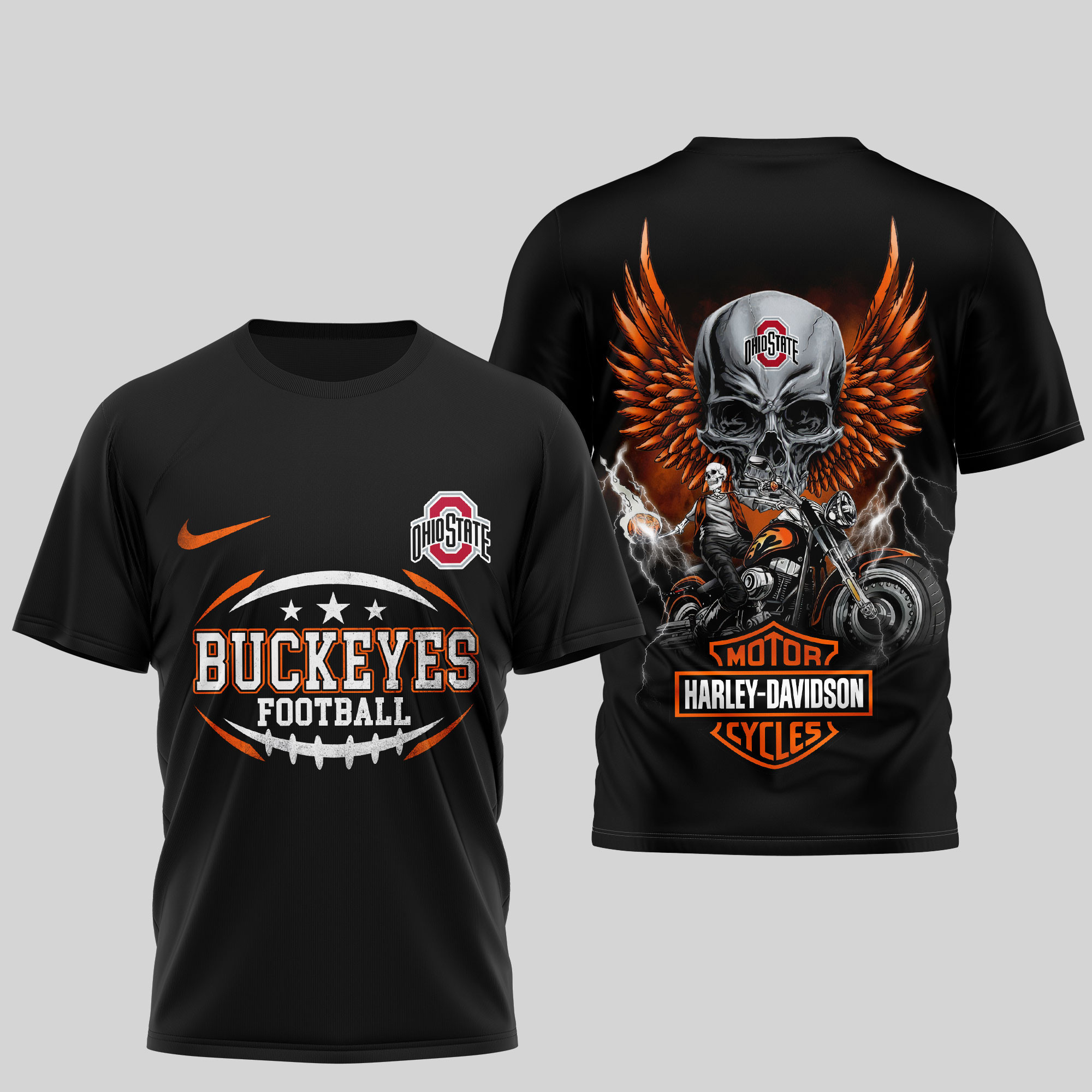 Ohio State Buckeyes | Premium NCAA Harley Davidson 3D Shirt TTH2105241