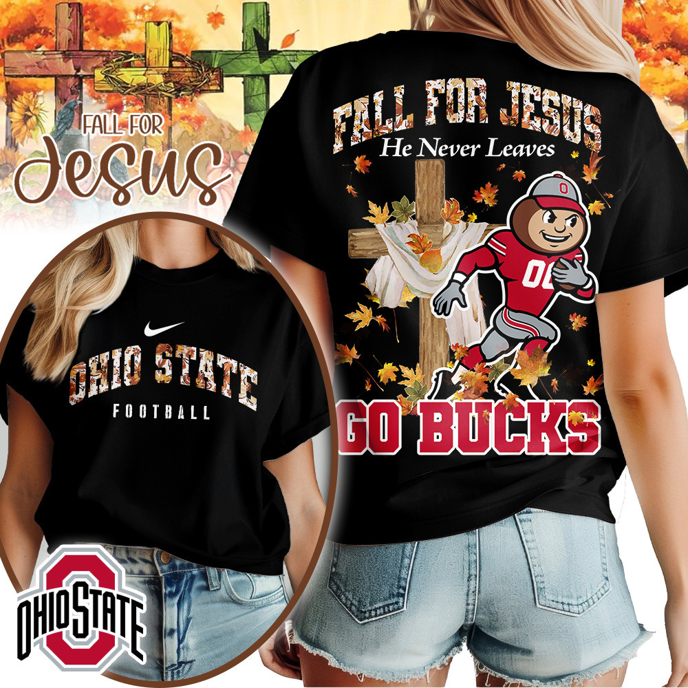 Ohio State Buckeyes | Premium NCAA Fall For Jesus Women’s T-Shirt TTH2105240 - Image 2
