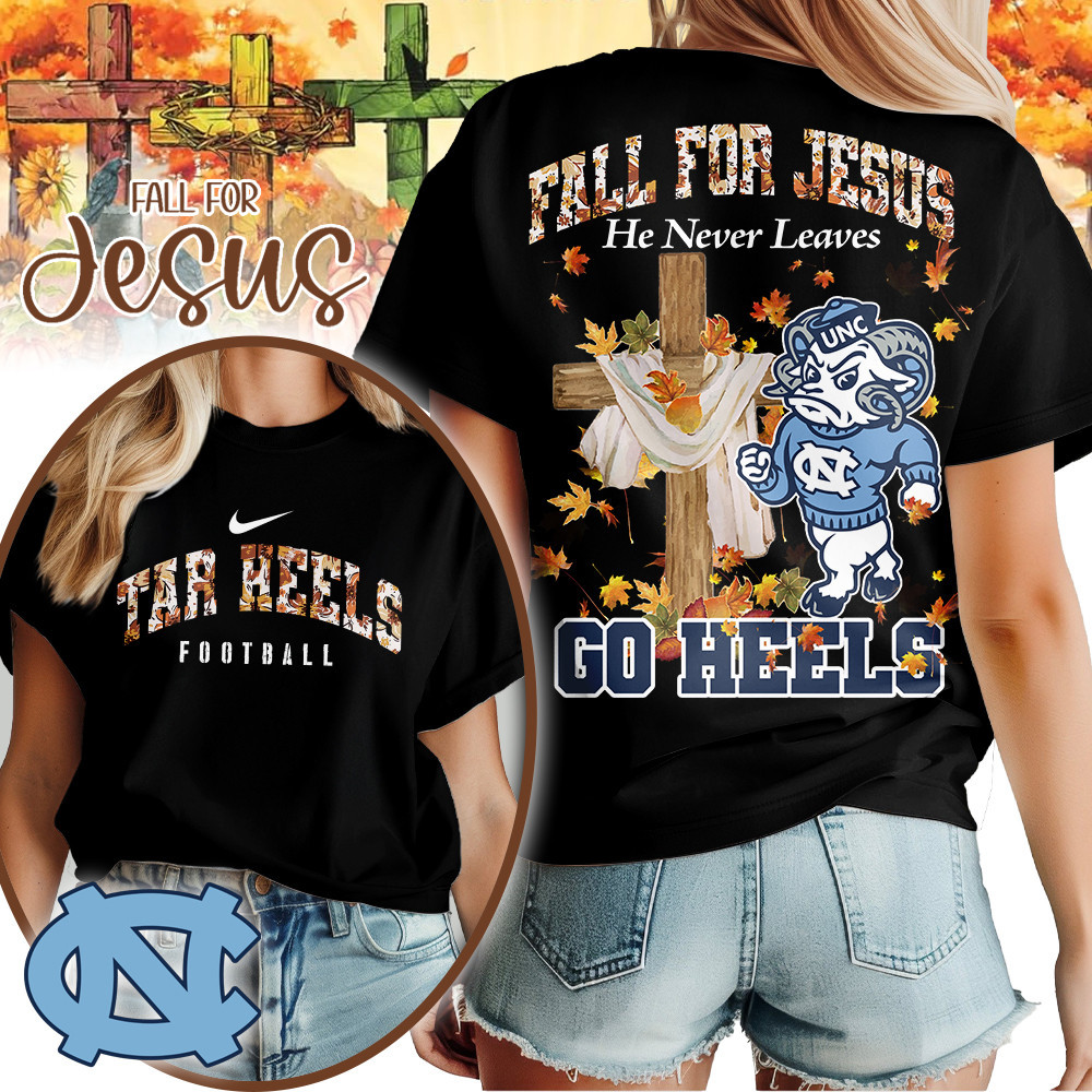 North Carolina Tar Heels | Premium NCAA Fall For Jesus Women’s T-Shirt TTH2105240 - Image 2