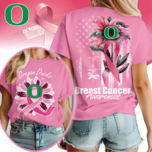 Oregon Ducks | Premium NCAA Breast Cancer Sunflowers 3D Shirt TTH2105242