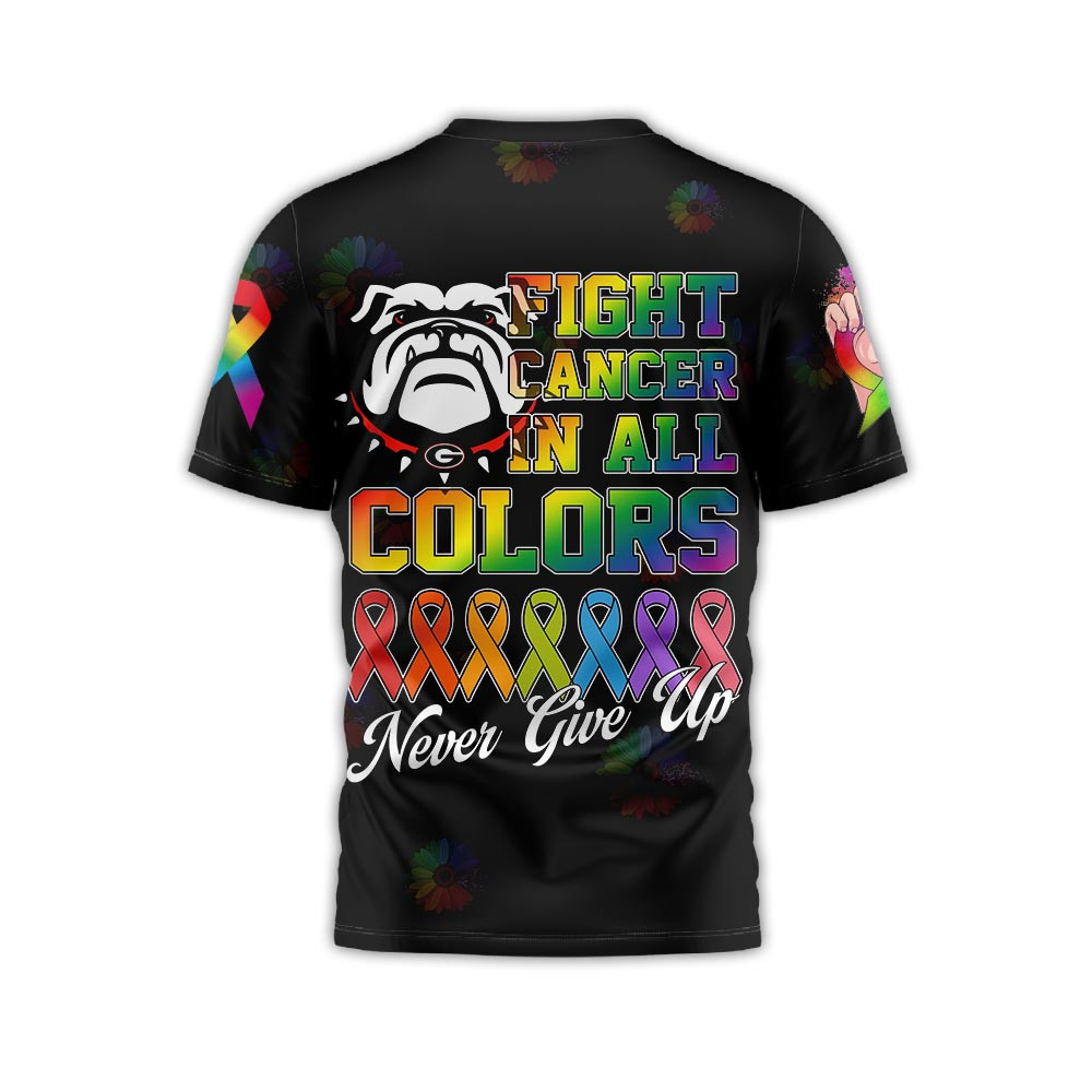 Georgia Bulldogs | Premium NCAA Fight Cancer In All Colors 3D Shirt TTH2105236 - Image 2