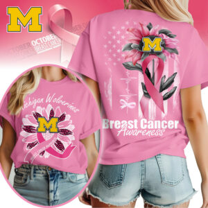 Michigan Wolverines | Premium NCAA Breast Cancer Sunflowers 3D Shirt TTH2105242