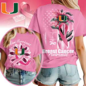Miami Hurricanes | Premium NCAA Breast Cancer Sunflowers 3D Shirt TTH2105242
