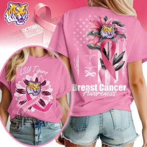 LSU Tigers | Premium NCAA Breast Cancer Sunflowers 3D Shirt TTH2105242