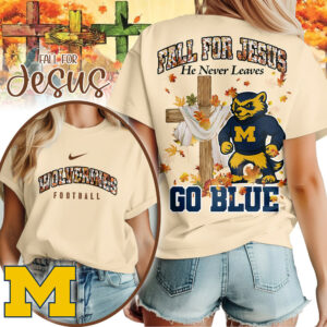 Michigan Wolverines | Premium NCAA Fall For Jesus Women’s T-Shirt TTH2105240