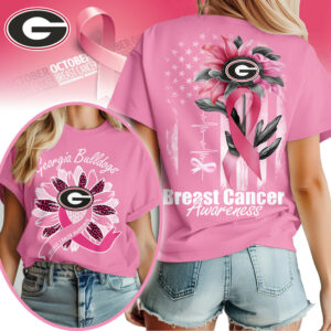 Georgia Bulldogs | Premium NCAA Breast Cancer Sunflowers 3D Shirt TTH2105242