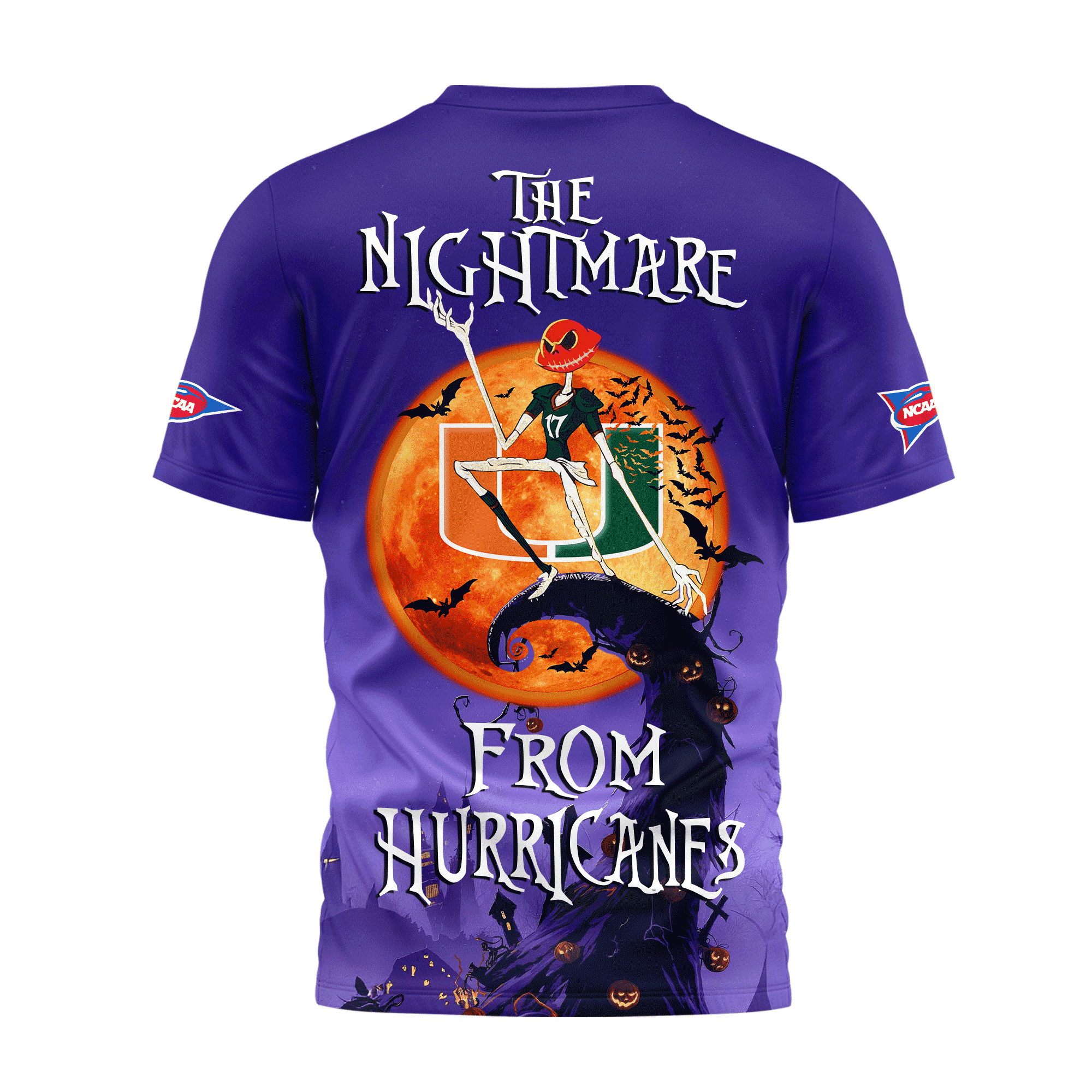 Miami Hurricanes | Premium NCAA Halloween The Nightmare 3D Shirt TTH2105225 - Image 2