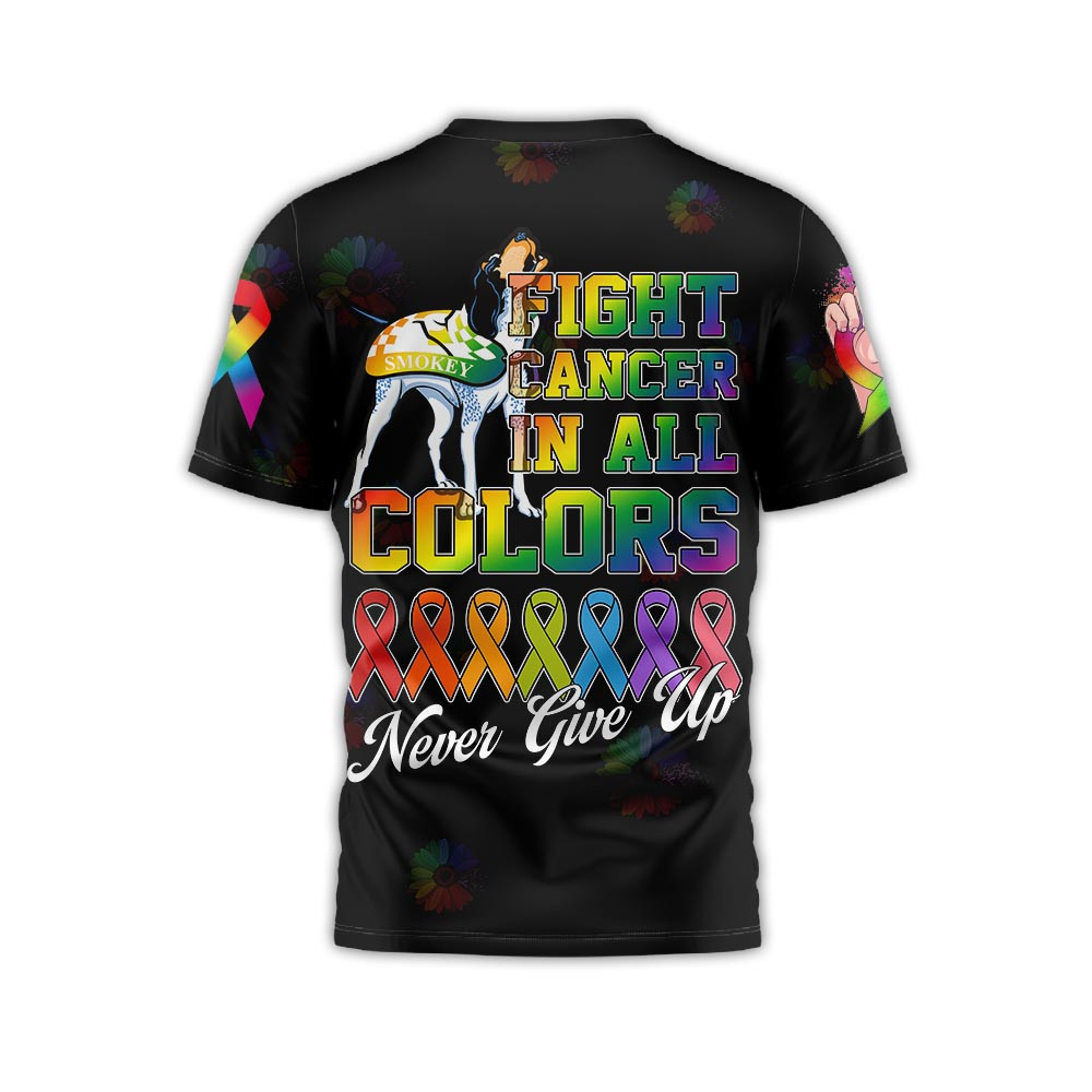 Tennessee Volunteers | Premium NCAA Fight Cancer In All Colors 3D Shirt TTH2105236 - Image 2