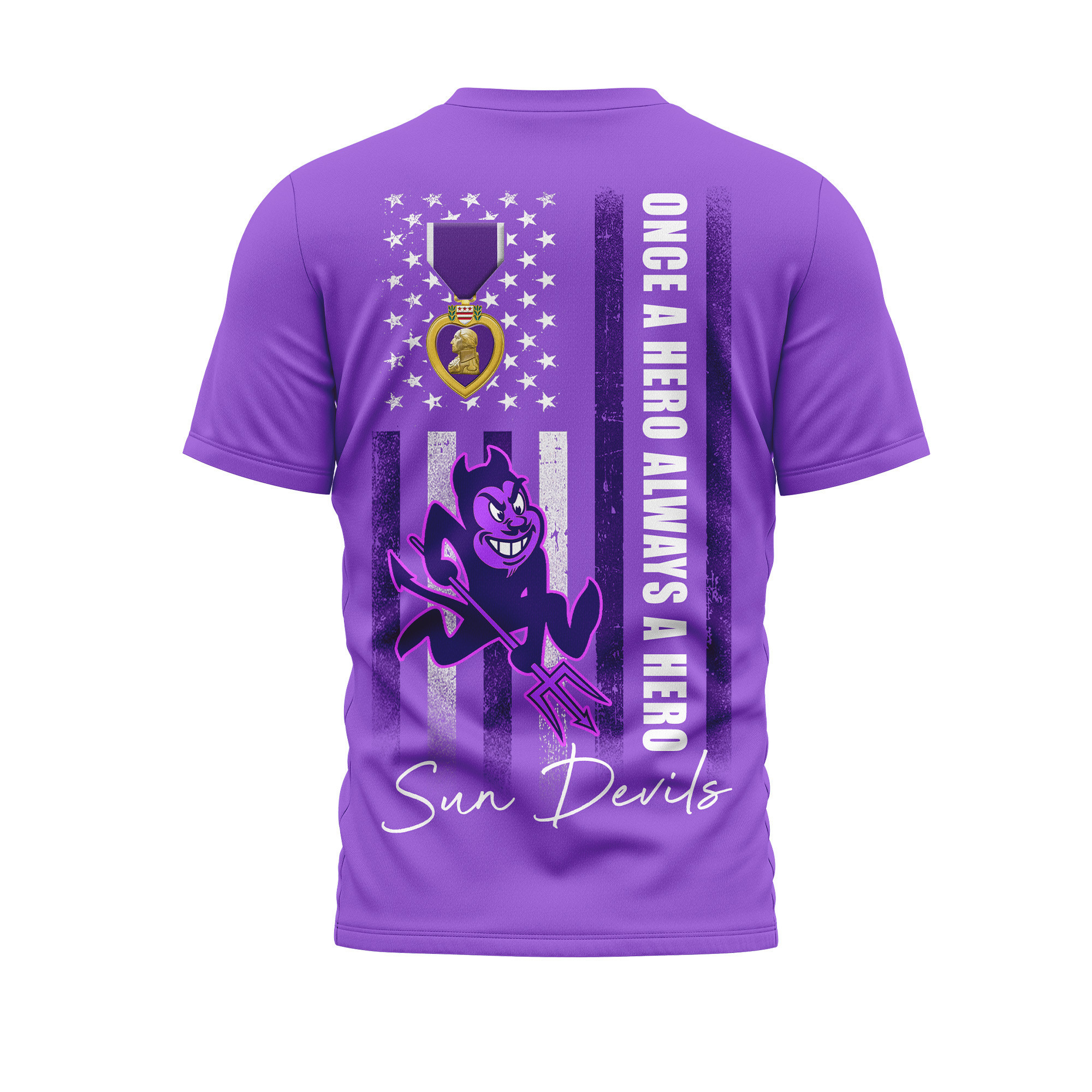 Arizona State Sun Devils | Premium NCAA Purple Heart Day 3D Shirt TTH2105246 - Image 2