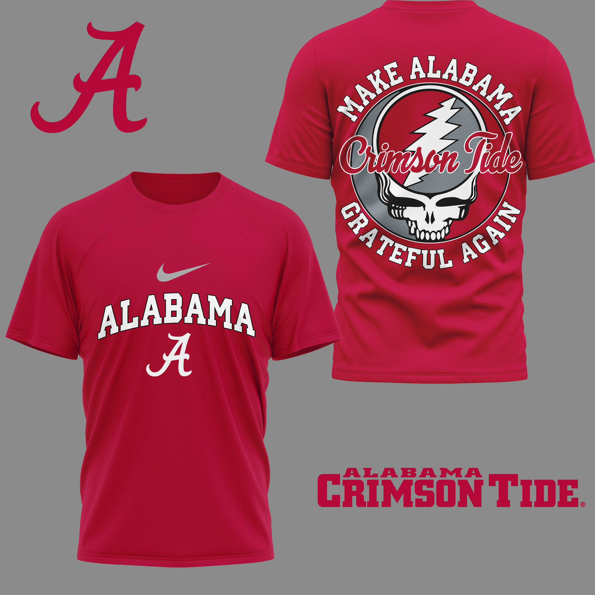 Alabama Crimson Tide | Premium Grateful Game Day 3D Shirt TTH2105254 - Image 2
