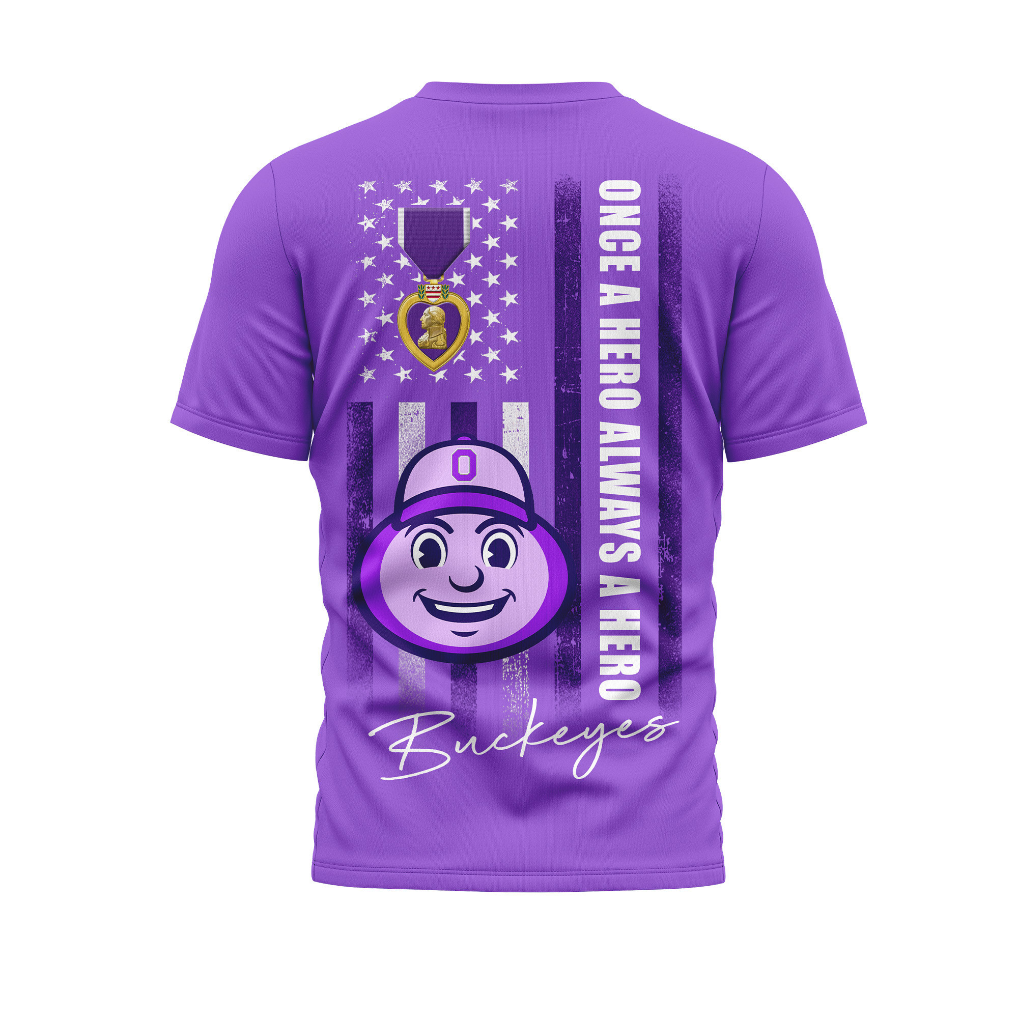Ohio State Buckeyes | Premium NCAA Purple Heart Day 3D Shirt TTH2105246 - Image 2