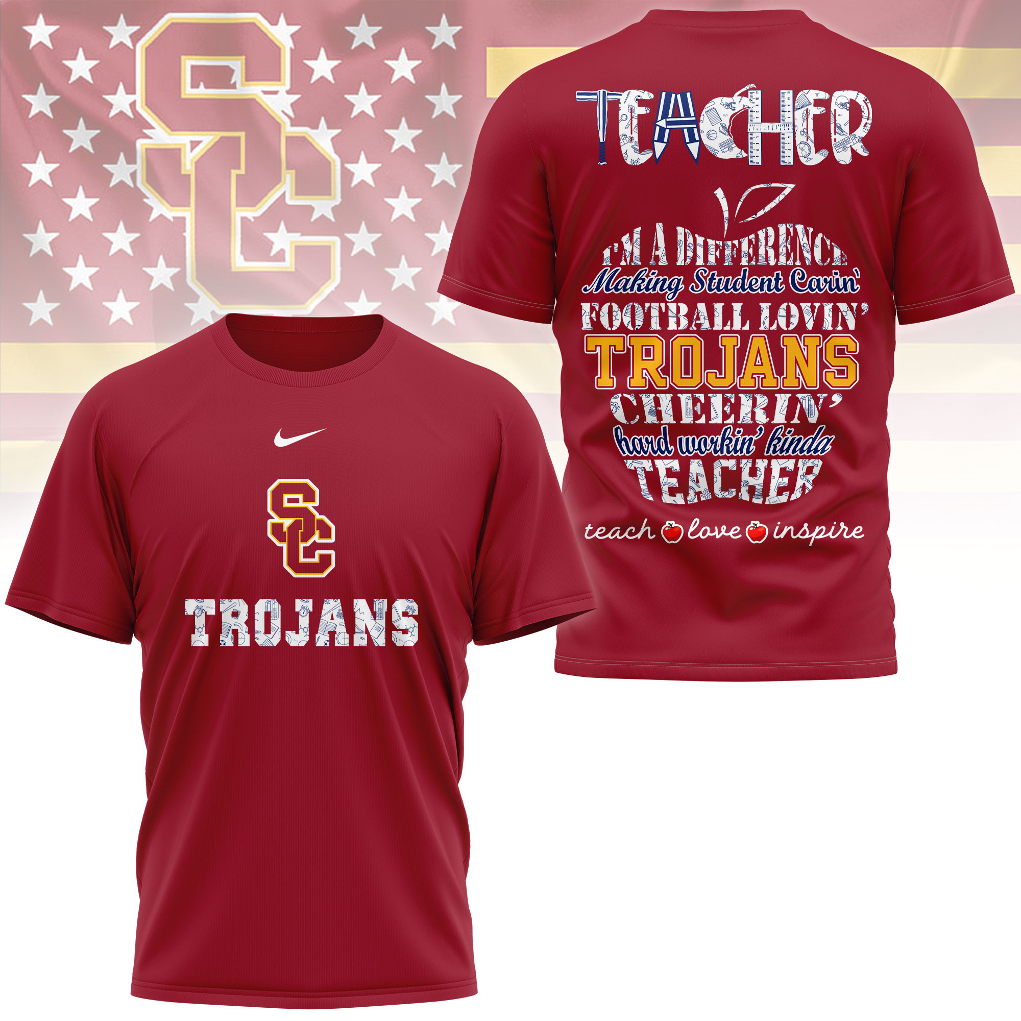 Troy Trojans | Premium Teacher Pride 3D Shirt TTH2105261 - Image 3