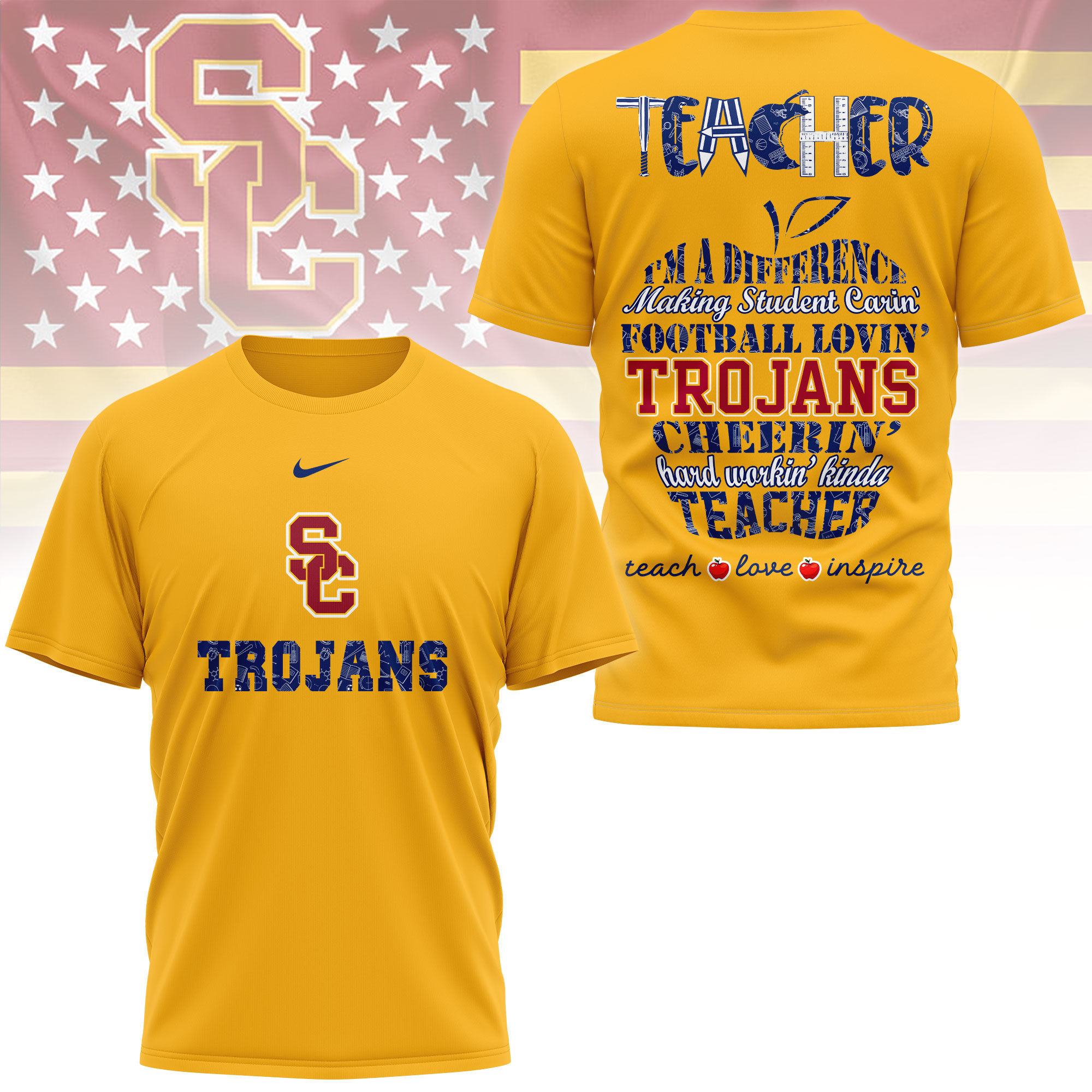 Troy Trojans | Premium Teacher Pride 3D Shirt TTH2105261 - Image 4
