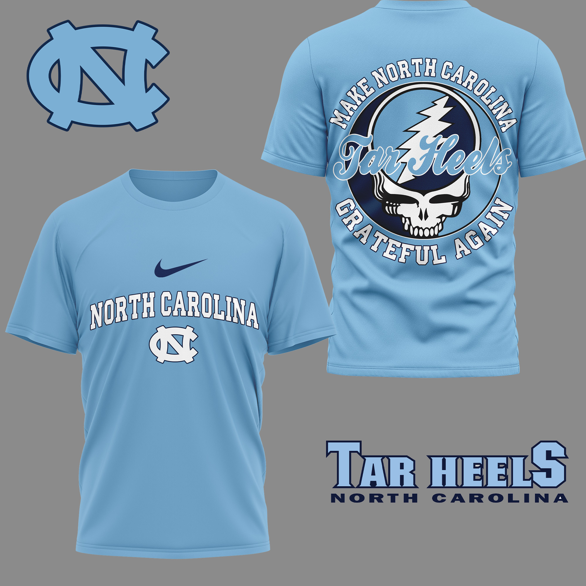 North Carolina Tar Heels | Premium Grateful Game Day 3D Shirt TTH2105254 - Image 2