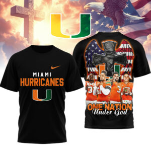Miami Hurricanes | Premium NCAA One Nation Under God 3D Shirt TTH2105257