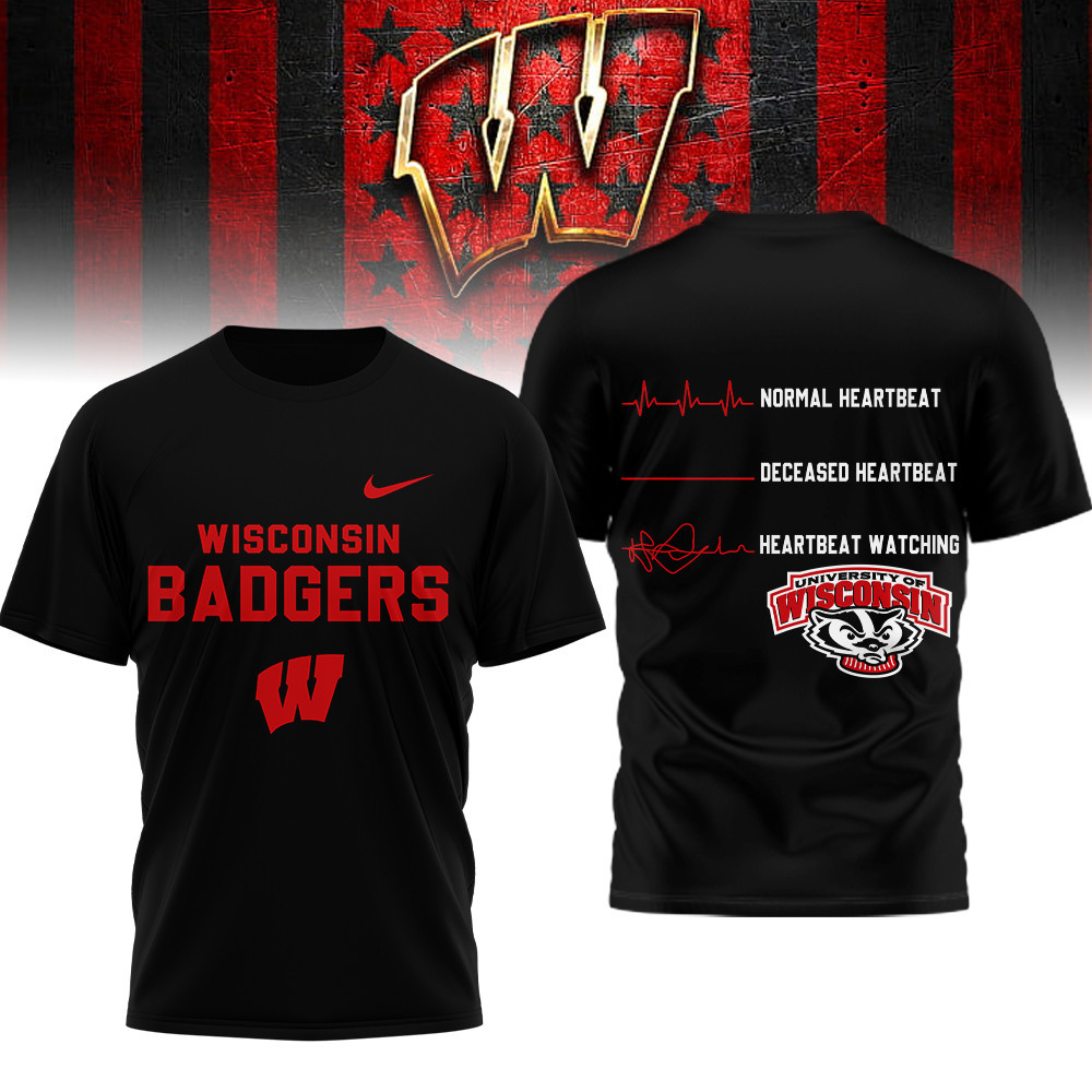Wisconsin Badgers | Premium NCAA Heartbeat of True Fan 3D Shirt TTH2105258