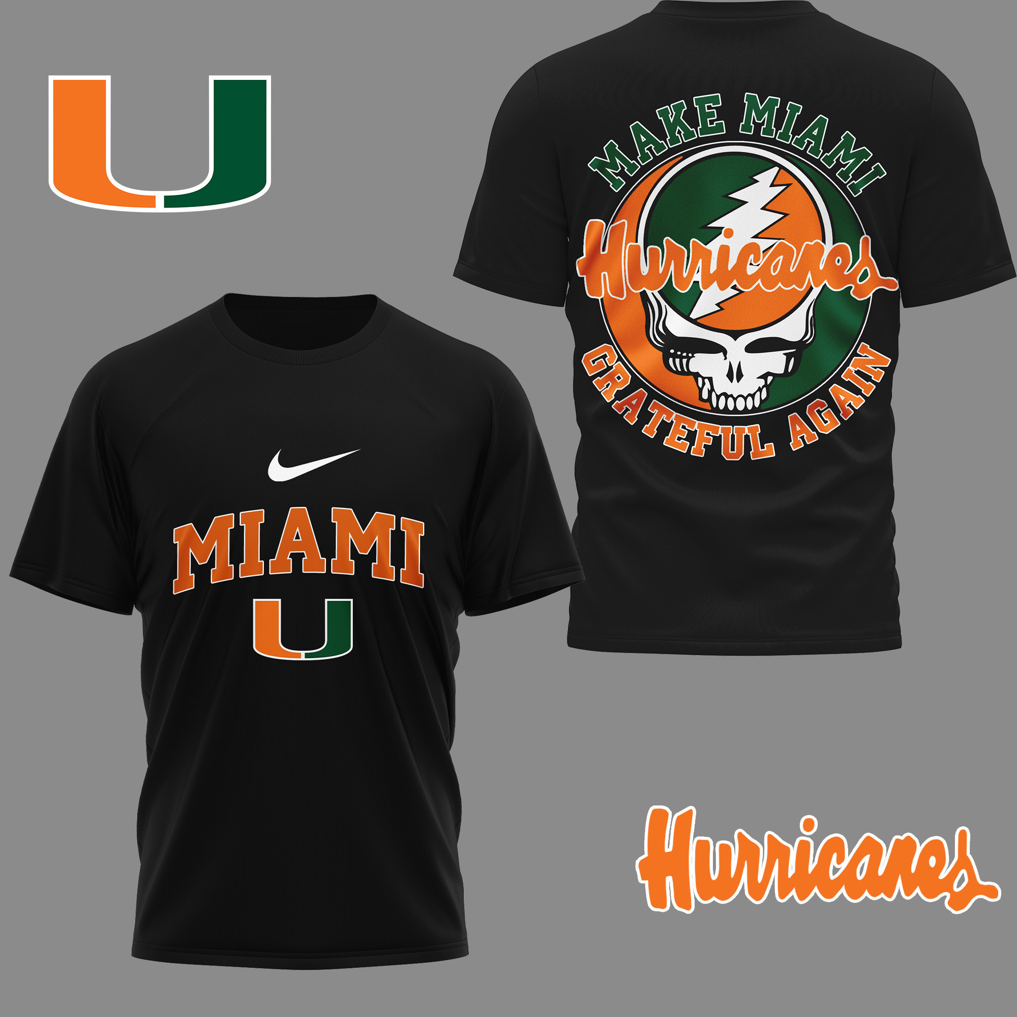 Miami Hurricanes | Premium Grateful Game Day 3D Shirt TTH2105254