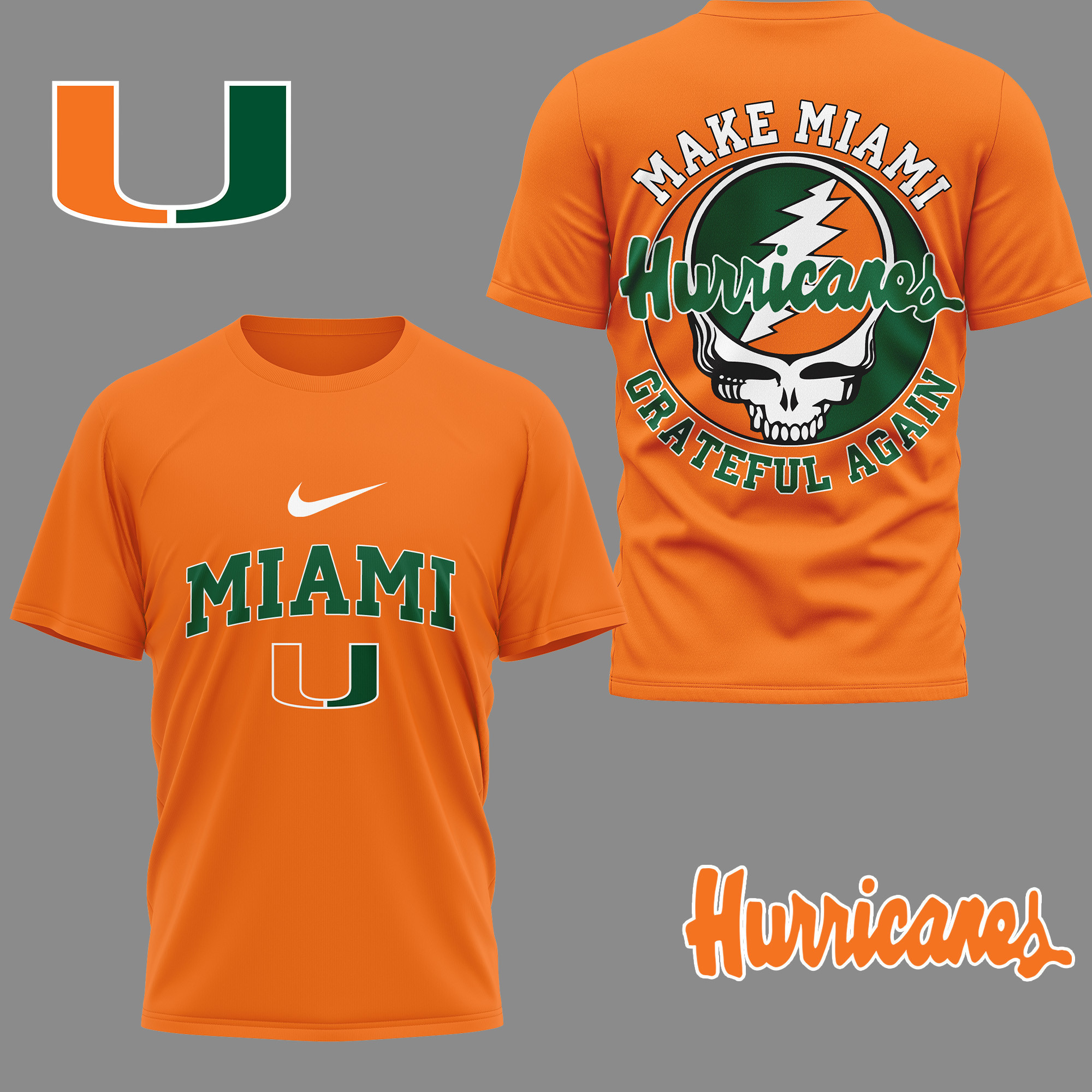 Miami Hurricanes | Premium Grateful Game Day 3D Shirt TTH2105254 - Image 2