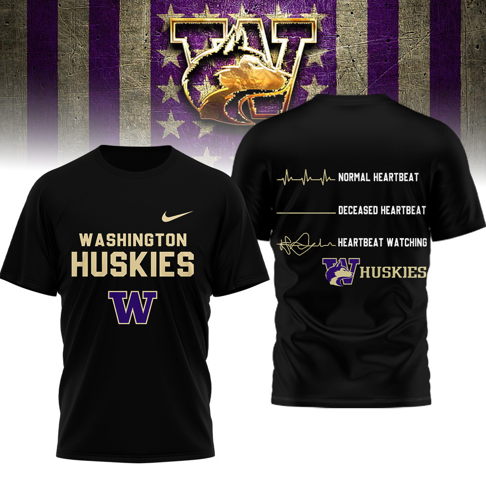 Washington Huskies | Premium NCAA Heartbeat of True Fan 3D Shirt TTH2105258