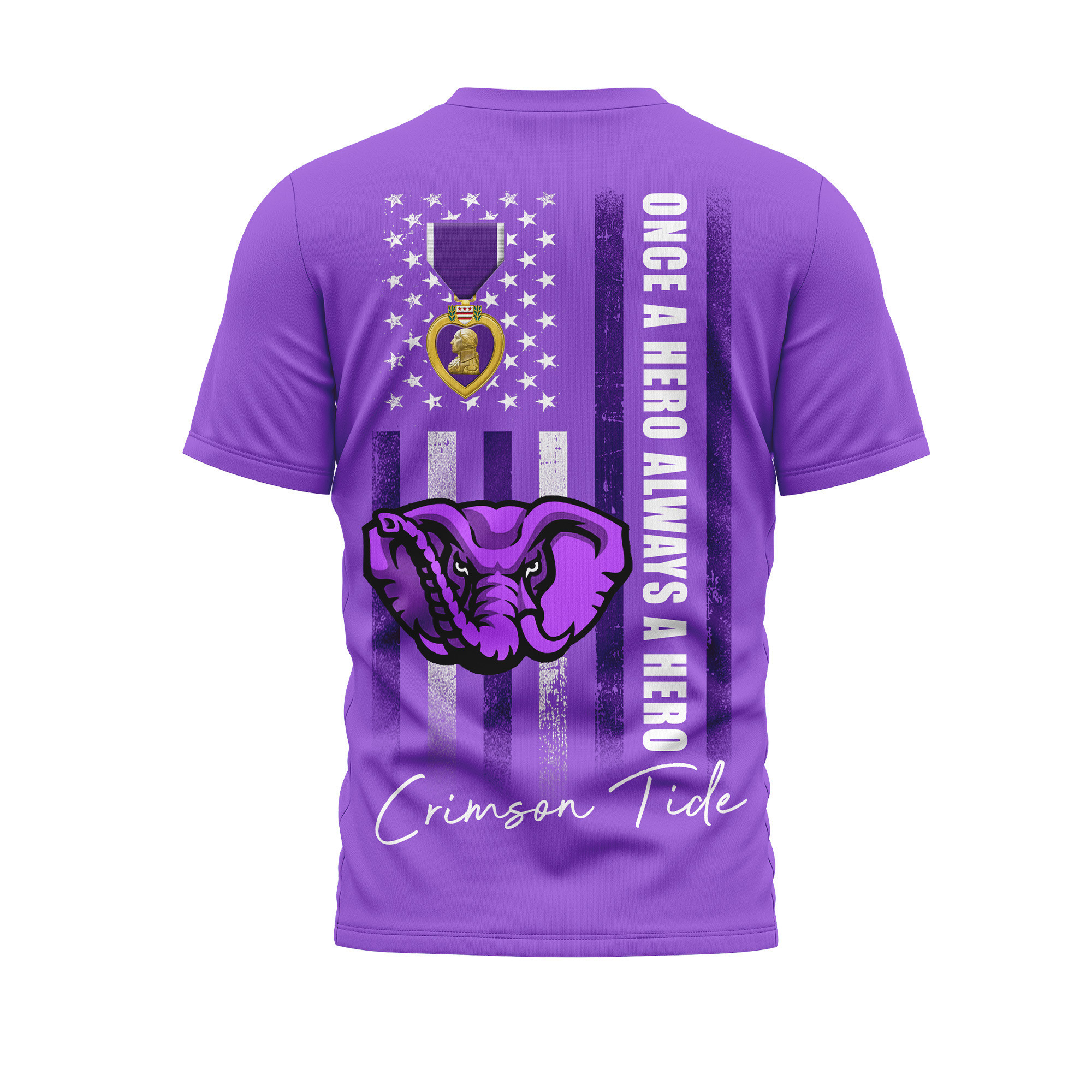 Alabama Crimson Tide | Premium NCAA Purple Heart Day 3D Shirt TTH2105246 - Image 2