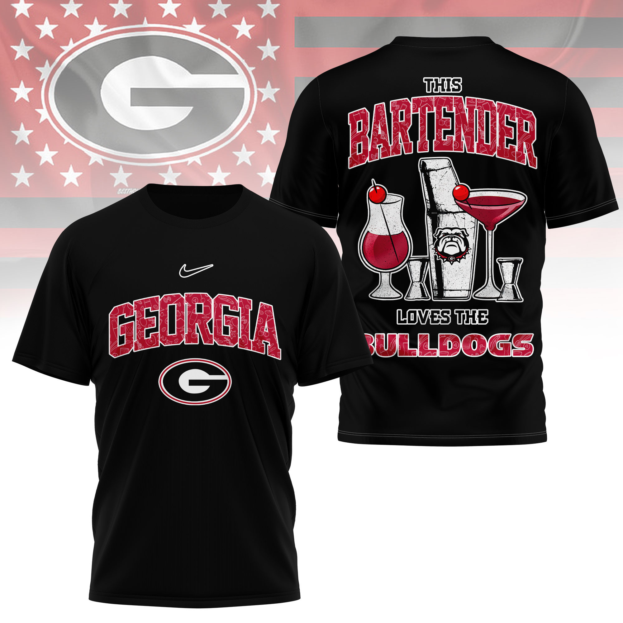 Georgia Bulldogs | Premium NCAA Bartender Fan 3D Shirt TTH2105243