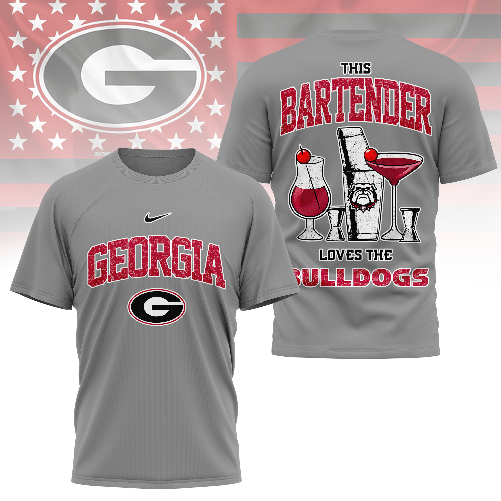 Georgia Bulldogs | Premium NCAA Bartender Fan 3D Shirt TTH2105243 - Image 2