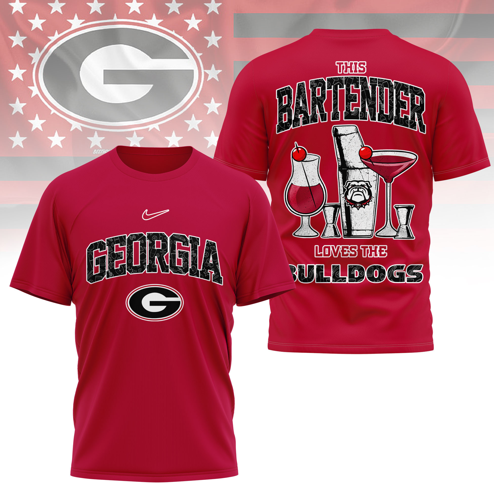 Georgia Bulldogs | Premium NCAA Bartender Fan 3D Shirt TTH2105243 - Image 3