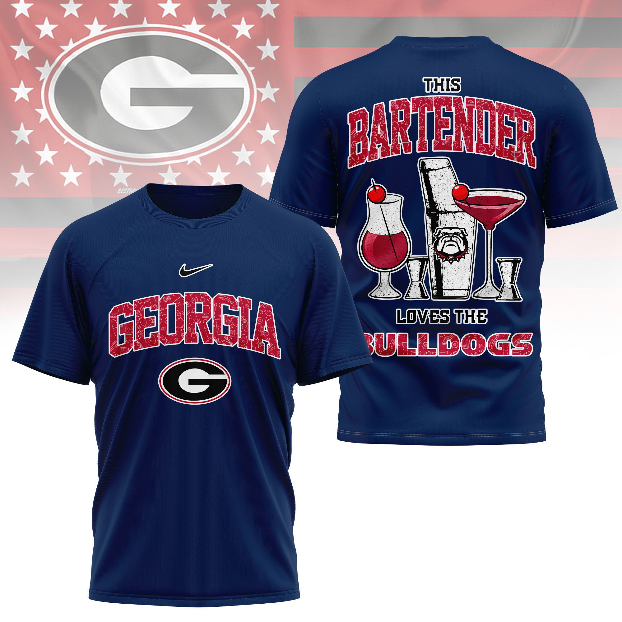 Georgia Bulldogs | Premium NCAA Bartender Fan 3D Shirt TTH2105243 - Image 4